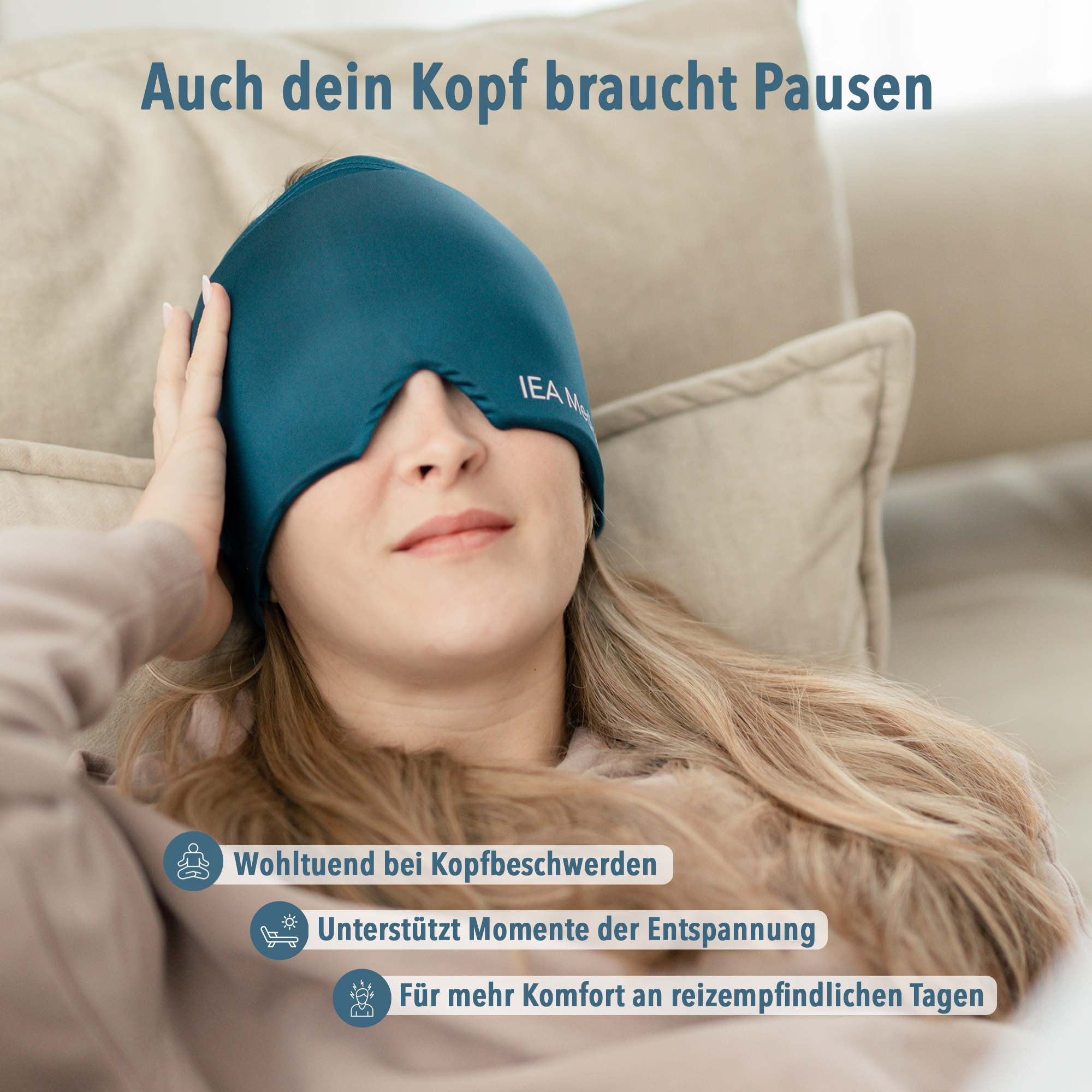IEA Medical - Migraine mask - blue - carton (20 x single) IEA Medical - Migraine mask - blue - carton (20 x single)