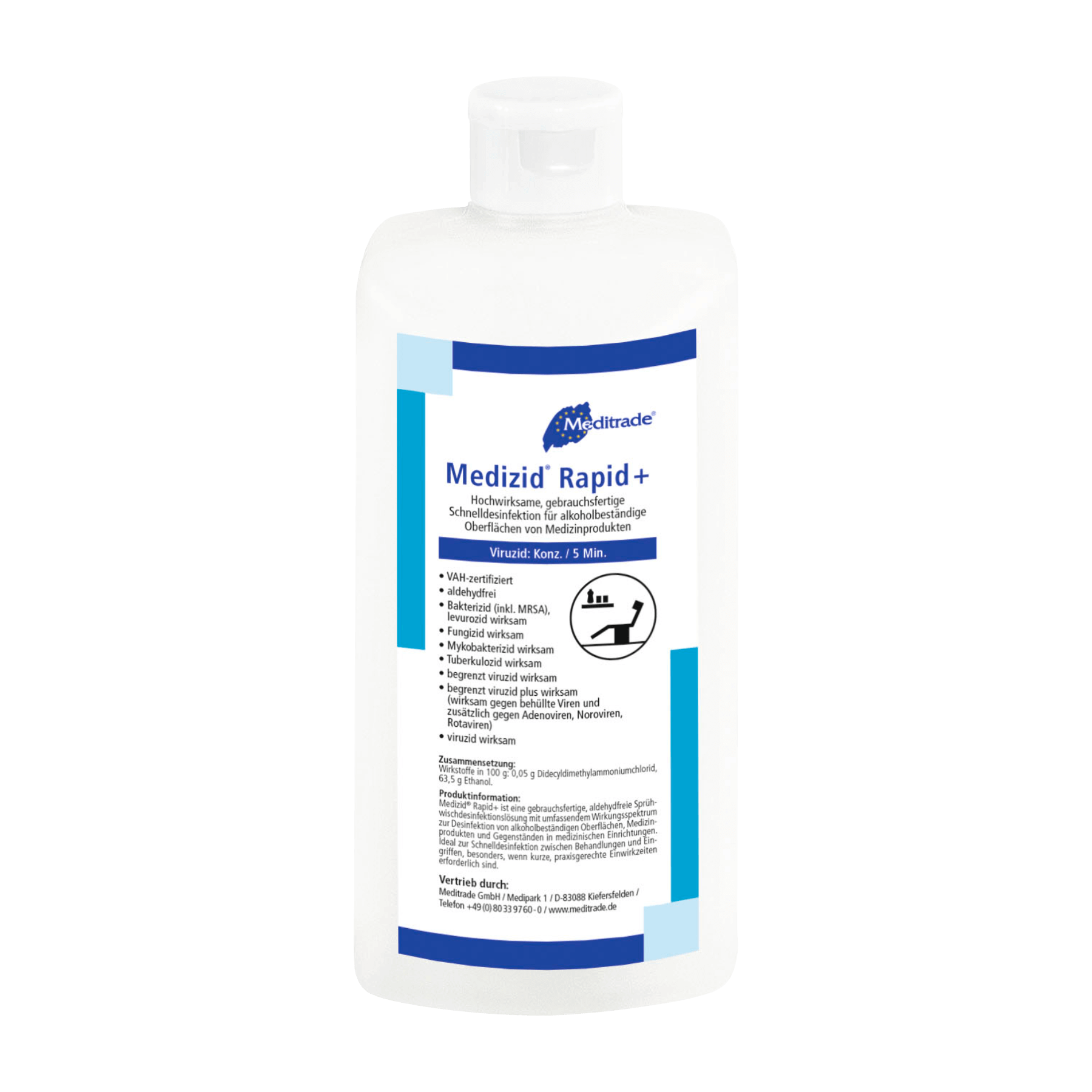 Meditrade Flächendesinfektion Medizid Rapid+ - Karton (18 x 500 ml)