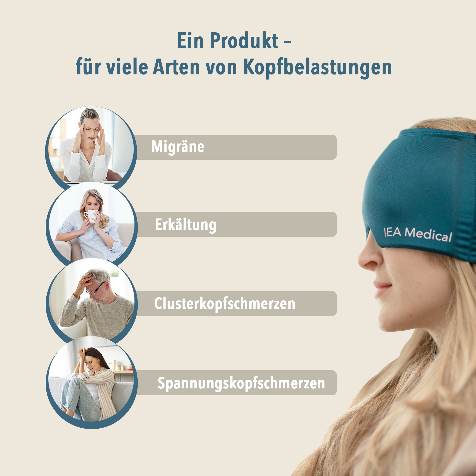 IEA Medical - Migraine mask - blue - carton (20 x single) IEA Medical - Migraine mask - blue - carton (20 x single)