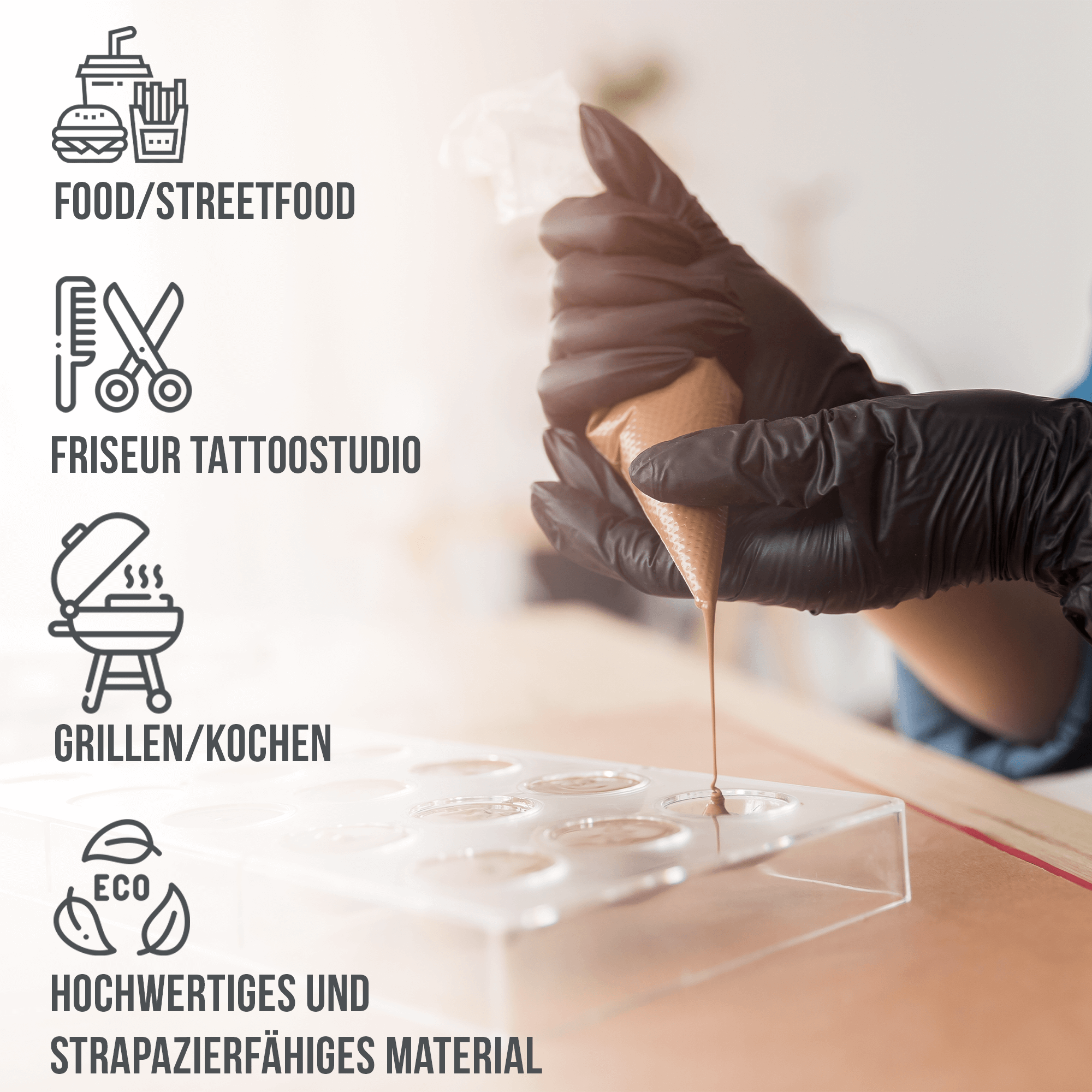 IEA Medical Nitrile Gloves - black; L - box of 1000