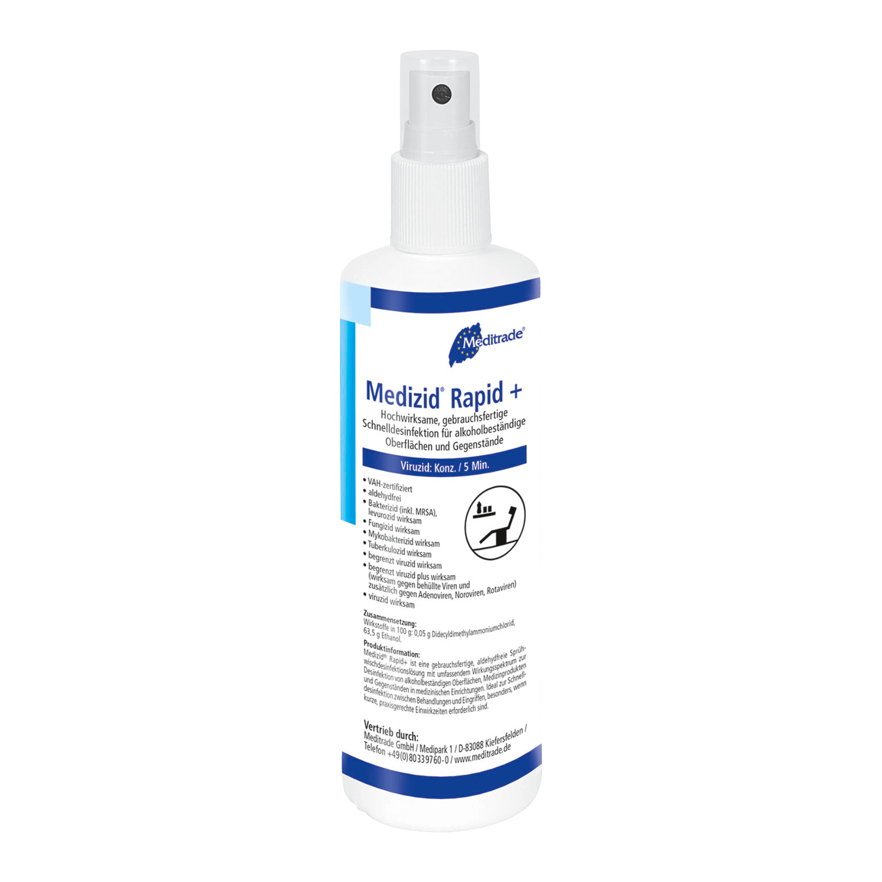 Meditrade Flächendesinfektion Medizid Rapid+ - Karton (12 x 250 ml)